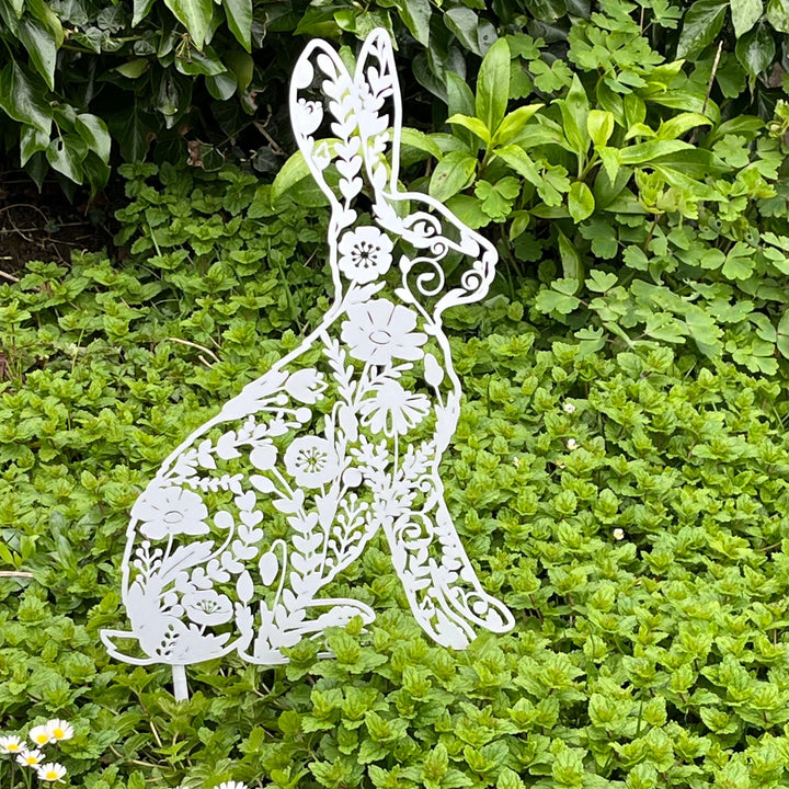 Floral Rabbit Garden Decoration