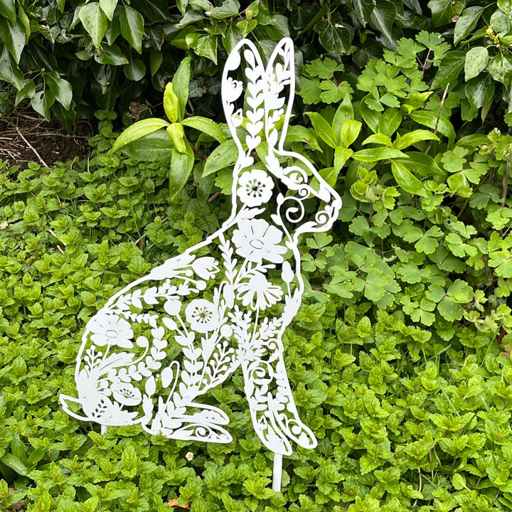 Floral Rabbit Garden Decoration