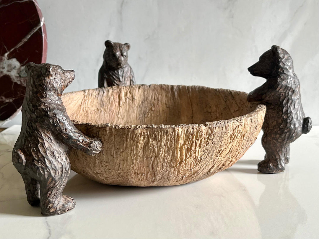 Rustic Brown Bears Centrepiece Bowl