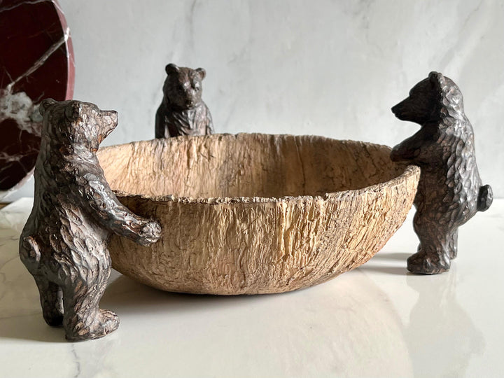 Rustic Brown Bears Centrepiece Bowl