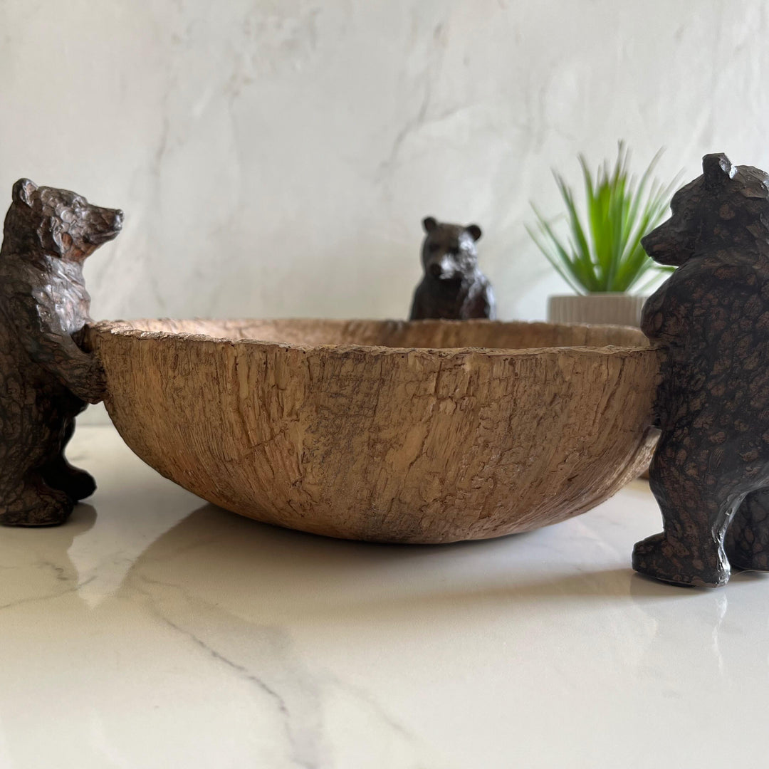 Rustic Brown Bears Centrepiece Bowl