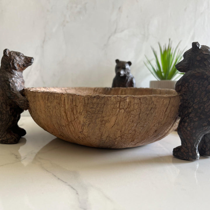 Rustic Brown Bears Centrepiece Bowl