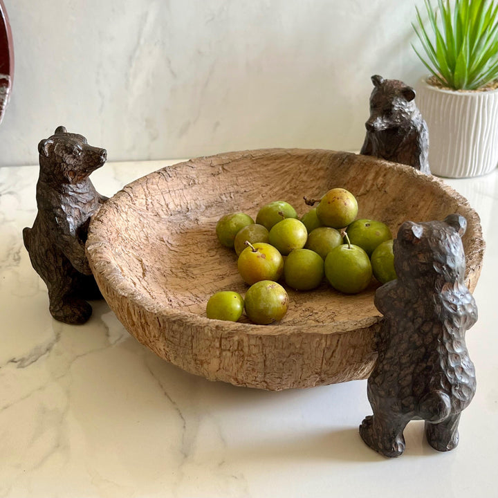 Rustic Brown Bears Centrepiece Bowl