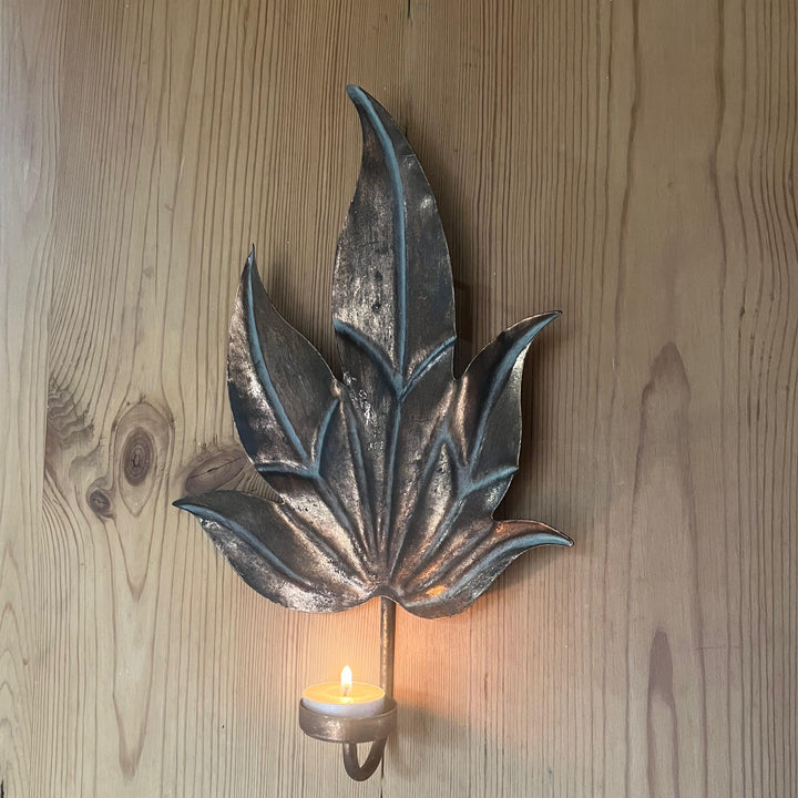 Antique Leaf Wall Mounted Candle Holder