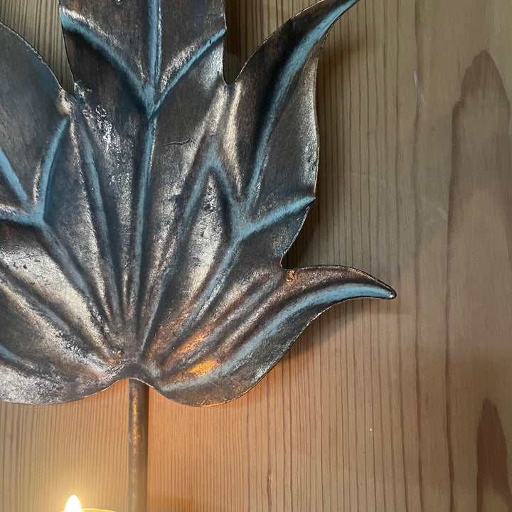 Antique Leaf Wall Mounted Candle Holder
