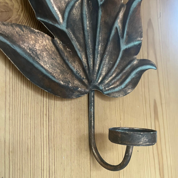 Antique Leaf Wall Mounted Candle Holder