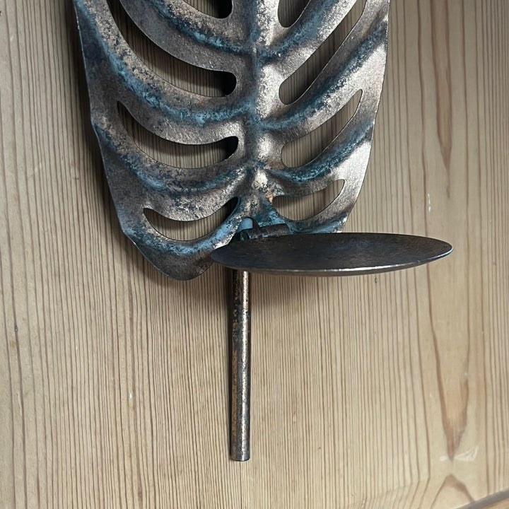 Antique Leaf Wall Mounted Candle Holder