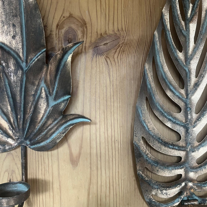 Antique Leaf Wall Mounted Candle Holder