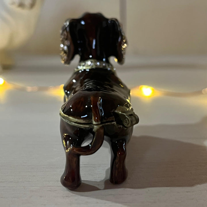 Diamante Dachshund Trinket Box