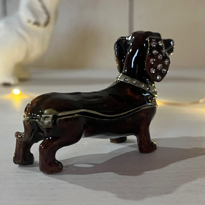 Diamante Dachshund Trinket Box