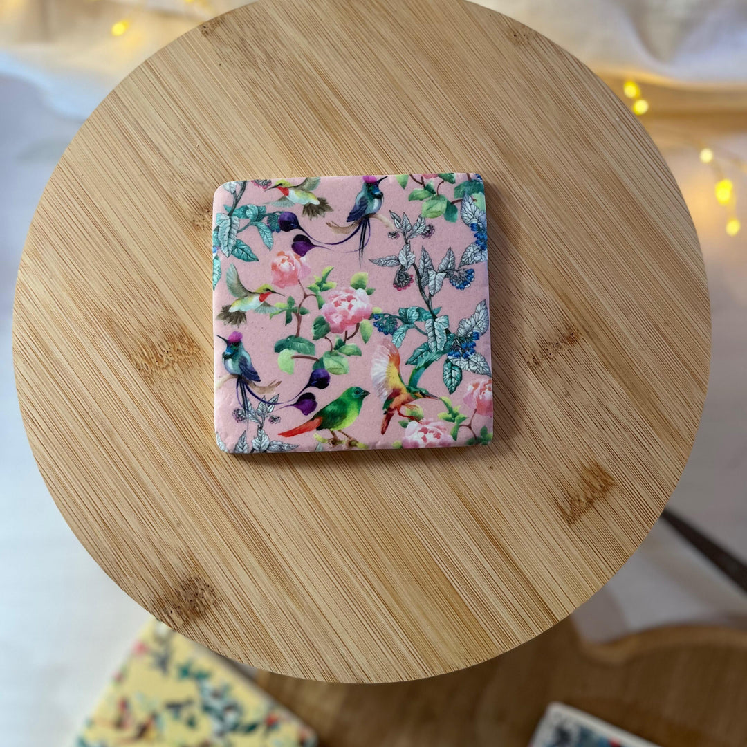 Botanical Birds Coasters - Set of 4