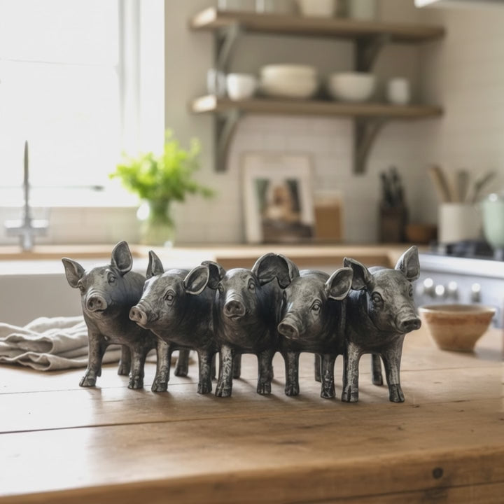 Silver Pigs Planter - Indoor Pot for Herbs Succulents and Plants