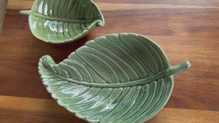 Green Fern Leaf Dish - Large
