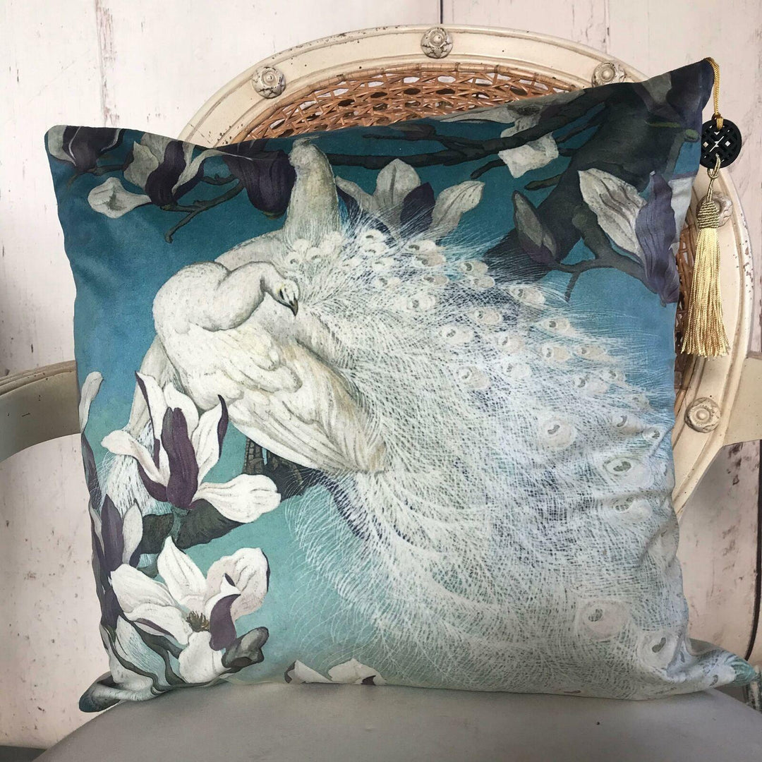 Peacock Velvet Cushion Cover