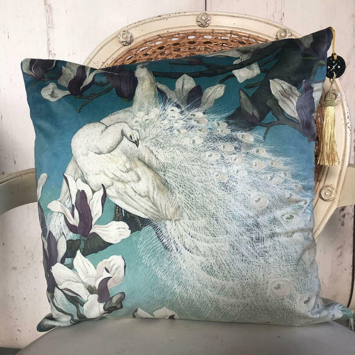 Peacock Velvet Cushion Cover